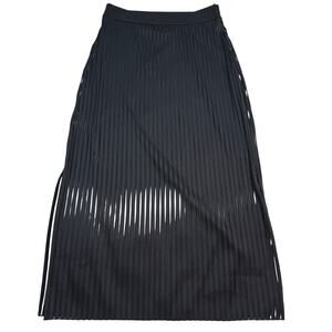 & Other Stories Women's Mesh Stripe Midi Skirt Black Size 4 Scandi Style Minimal